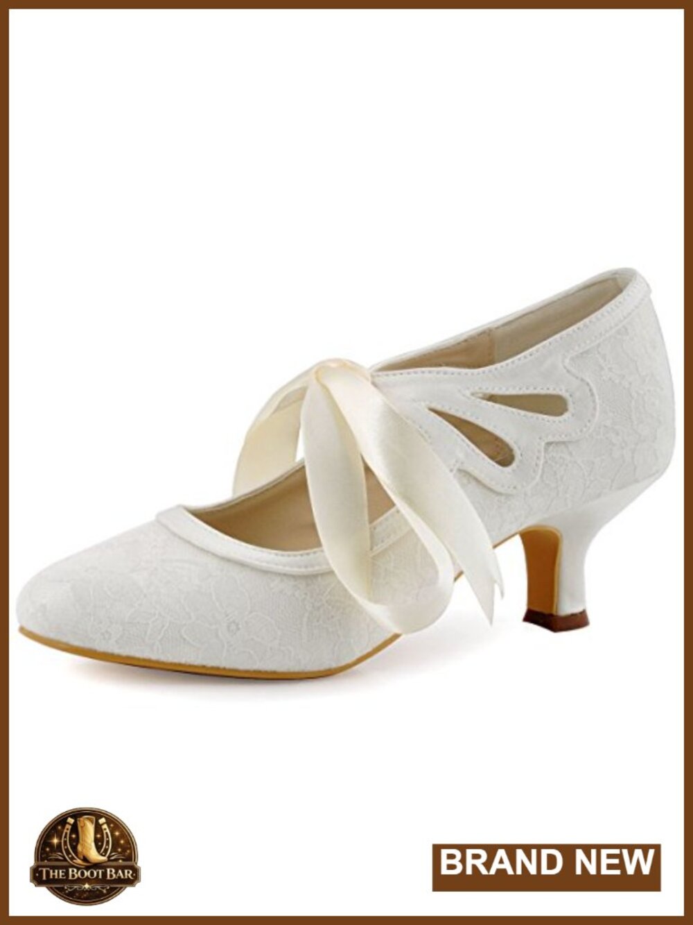 Vintage Lace Mary Jane Heels, 2 Inch Mid Heel, Bridal Wedding Pumps with Bow,